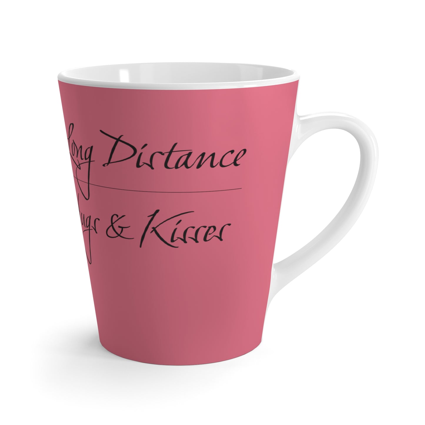 Long Distance Pink Lovers Latte Mug (R)