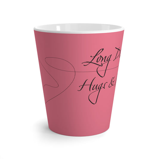 Long Distance Pink Lovers Latte Mug (R)